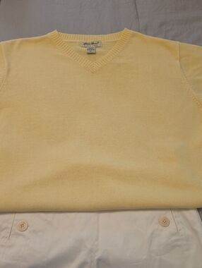Eddie Bauer Women's V-Neck Sweater in Soft Yellow